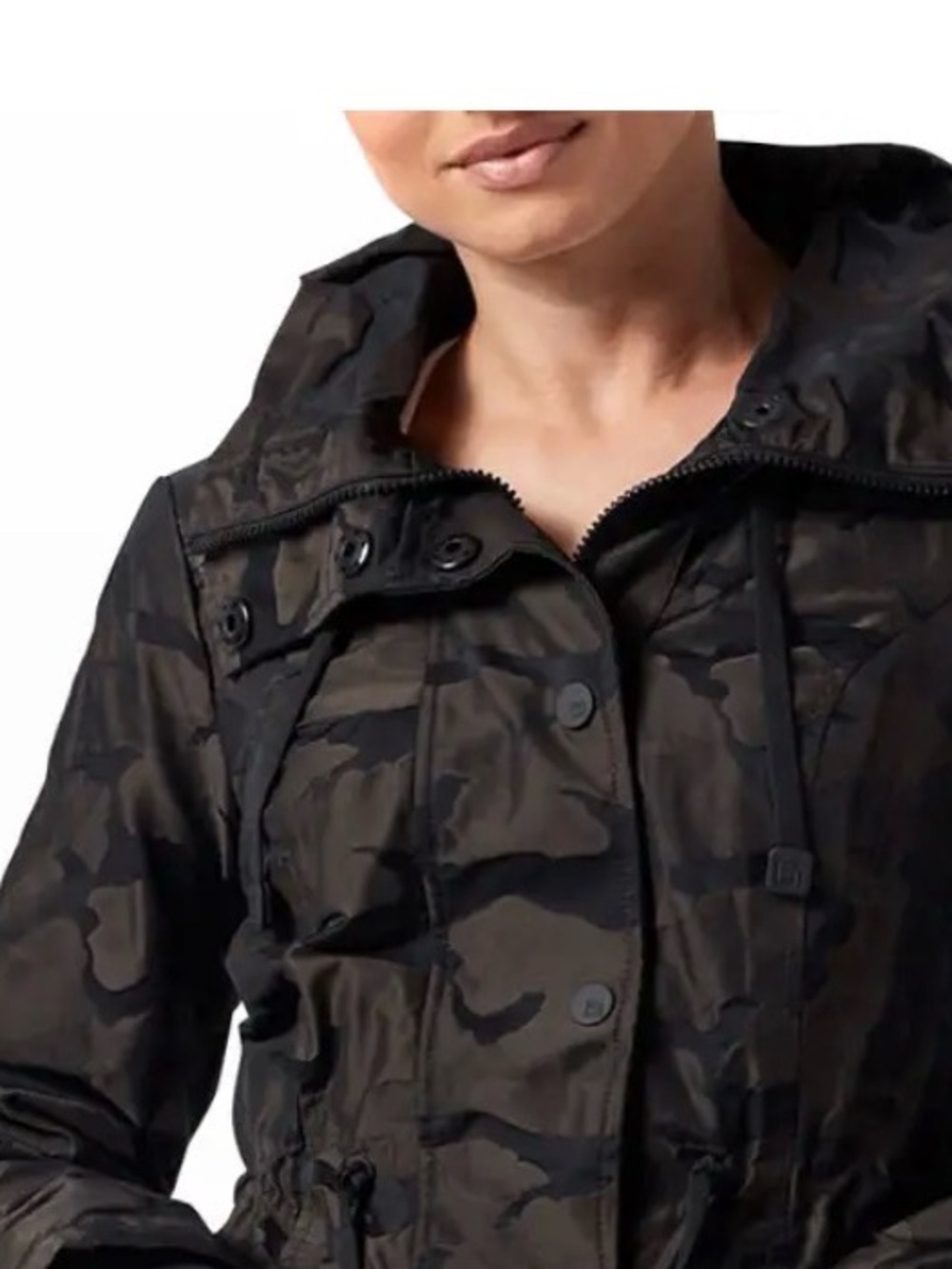 blanc noir Black & Olive Camouflage Utility Anorak